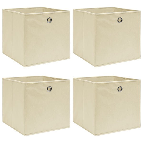 Aufbewahrungsboxen 4 Stk. Creme 32x32x32 cm Stoff