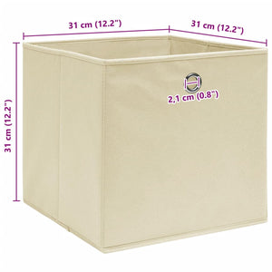 Aufbewahrungsboxen 4 Stk. Creme 32x32x32 cm Stoff