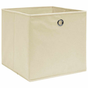Aufbewahrungsboxen 10 Stk. Creme 32x32x32 cm Stoff