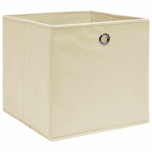 Aufbewahrungsboxen 10 Stk. Creme 32x32x32 cm Stoff