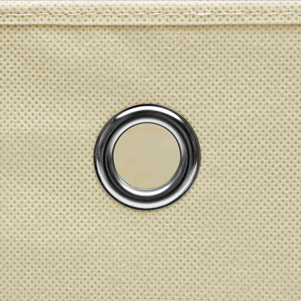Aufbewahrungsboxen 10 Stk. Creme 32x32x32 cm Stoff