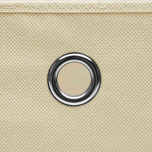Aufbewahrungsboxen mit Deckel 10 Stk. Creme 32x32x32 cm Stoff
