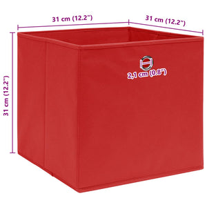 Aufbewahrungsboxen 10 Stk. Rot 32x32x32 cm Stoff