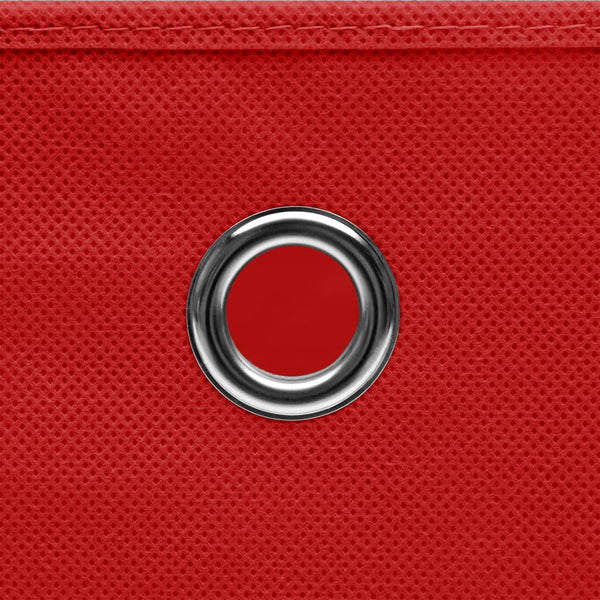 Aufbewahrungsboxen mit Deckeln 10 Stk. Rot 32x32x32 cm Stoff