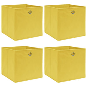 Aufbewahrungsboxen 4 Stk. Gelb 32x32x32 cm Stoff