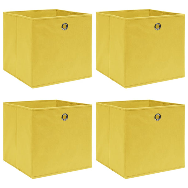 Aufbewahrungsboxen 4 Stk. Gelb 32x32x32 cm Stoff