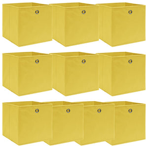 Aufbewahrungsboxen 10 Stk. Gelb 32x32x32 cm Stoff