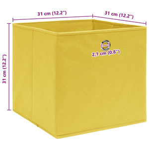 Aufbewahrungsboxen 10 Stk. Gelb 32x32x32 cm Stoff