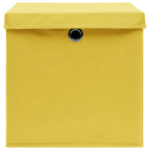 Aufbewahrungsboxen mit Deckeln 10 Stk. Gelb 32x32x32 cm Stoff