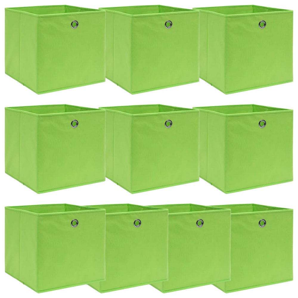 Aufbewahrungsboxen 10 Stk. Grün 32x32x32 cm Stoff