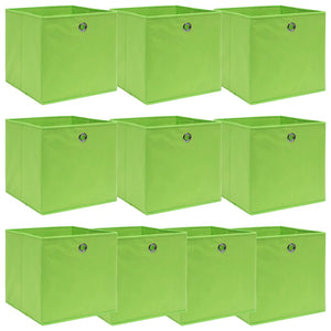 Aufbewahrungsboxen 10 Stk. Grün 32x32x32 cm Stoff