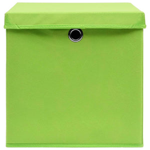 Aufbewahrungsboxen mit Deckeln 10 Stk. Grün 32x32x32 cm Stoff