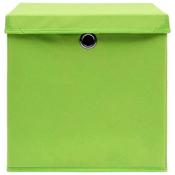 Aufbewahrungsboxen mit Deckeln 10 Stk. Grün 32x32x32 cm Stoff