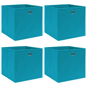 Aufbewahrungsboxen 4 Stk. Babyblau 32x32x32 cm Stoff