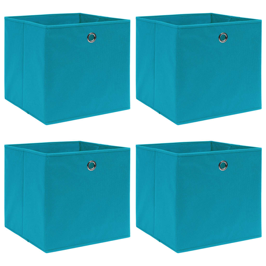 Aufbewahrungsboxen 4 Stk. Babyblau 32x32x32 cm Stoff