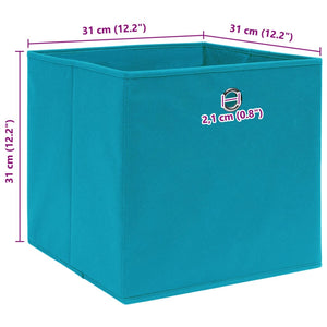 Aufbewahrungsboxen 4 Stk. Babyblau 32x32x32 cm Stoff
