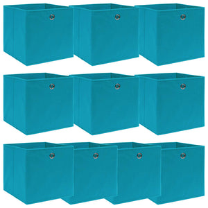 Aufbewahrungsboxen 10 Stk. Babyblau 32x32x32 cm Stoff