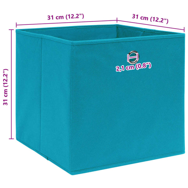 Aufbewahrungsboxen 10 Stk. Babyblau 32x32x32 cm Stoff