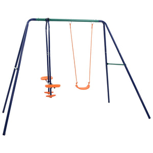 3-Sitzer Stahl Schaukel Set