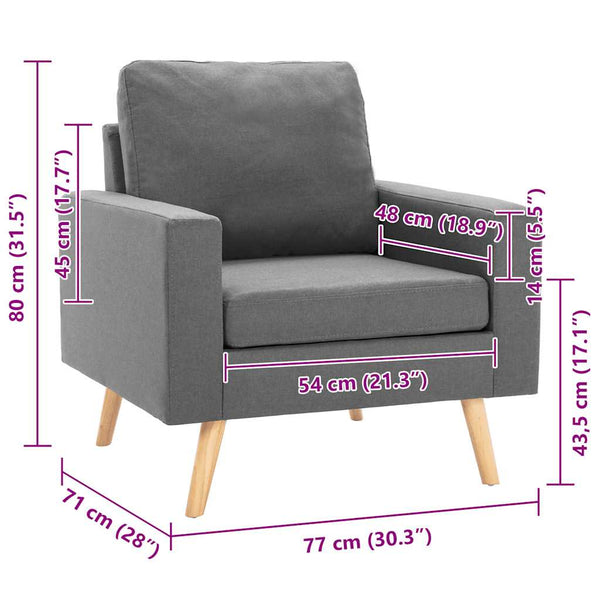 Sessel Hellgrau Stoff