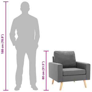 Sessel Hellgrau Stoff