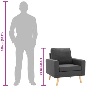 vidaXL Fauteuil Gris foncé Tissu