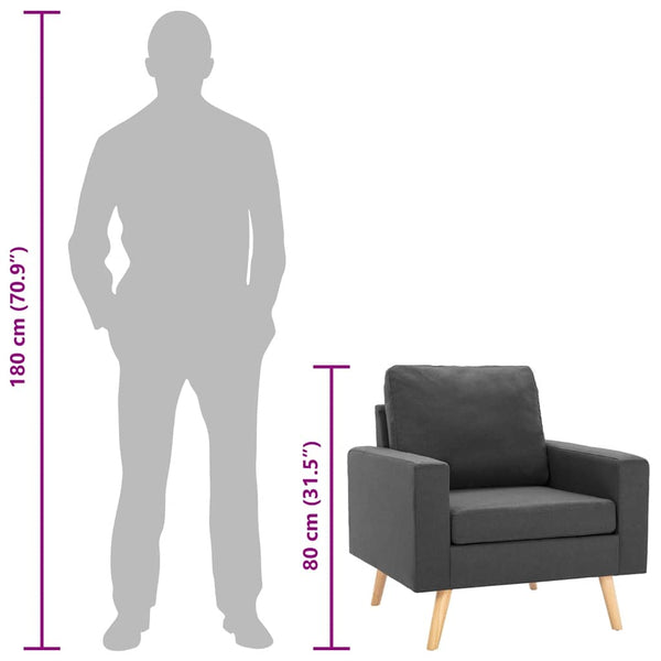 vidaXL Fauteuil Gris foncé Tissu