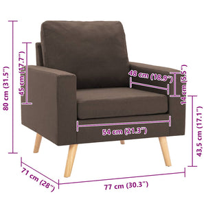 Sessel Braun Stoff