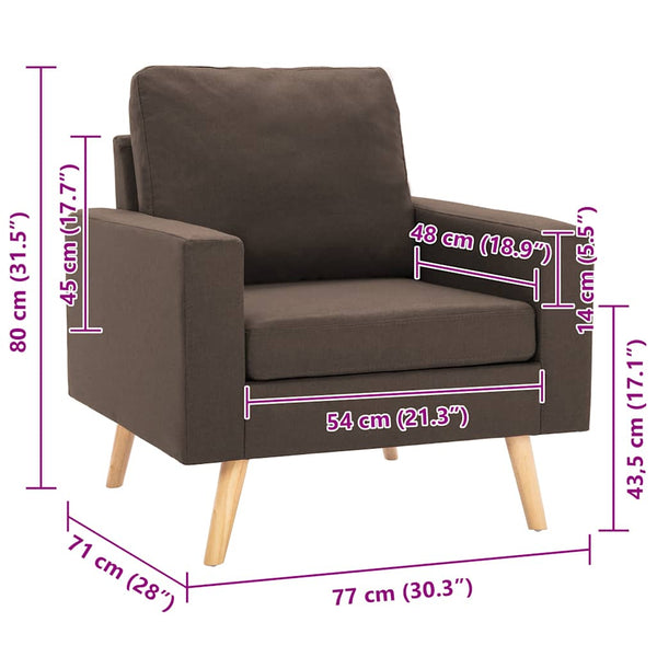 Sessel Braun Stoff