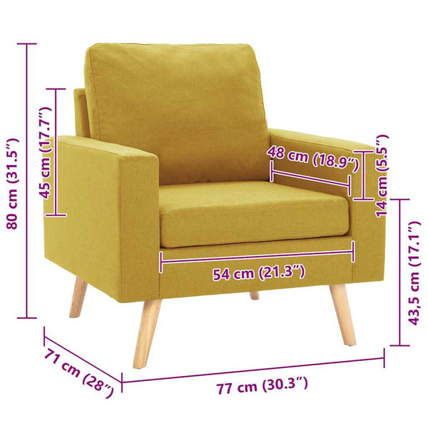 Sessel Gelb Stoff