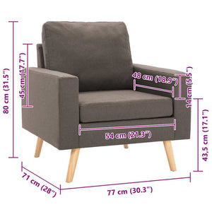 Sessel Taupe Stoff