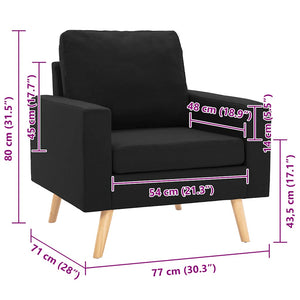 Sessel Schwarz Stoff