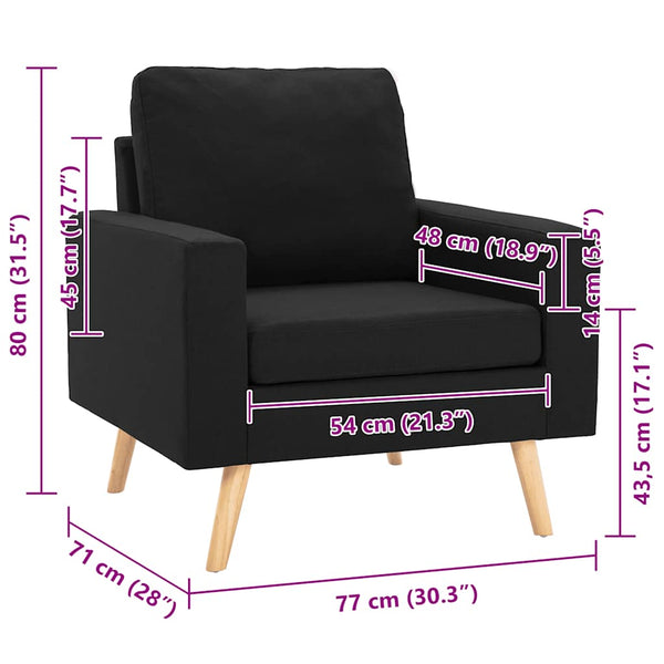 Sessel Schwarz Stoff