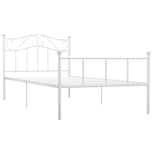 Bettgestell Weiß Metall 90×200 cm
