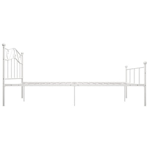 vidaXL Bed Frame White Metal 120x200 cm