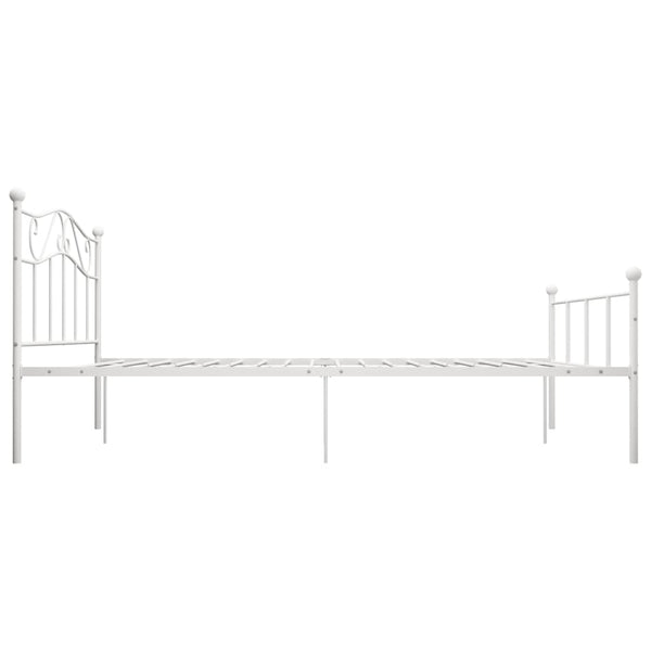 vidaXL Bed Frame White Metal 120x200 cm