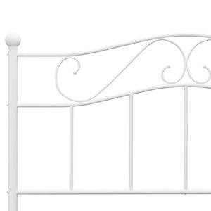 vidaXL Bed Frame White Metal 120x200 cm