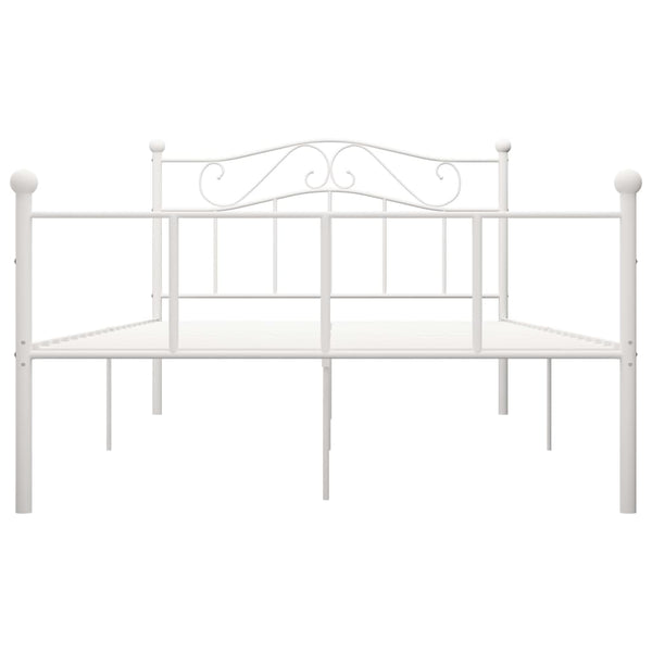 Bettgestell Weiß Metall 140×200 cm