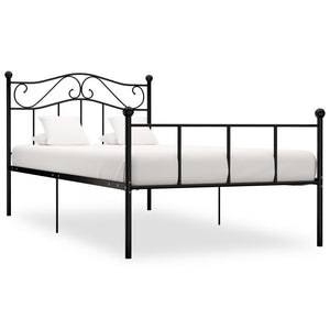 vidaXL Cadre de lit noir métal 90×200 cm