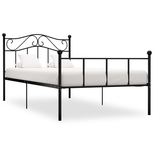 vidaXL Cadre de lit noir métal 90×200 cm