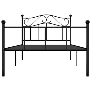 vidaXL Cadre de lit noir métal 90×200 cm