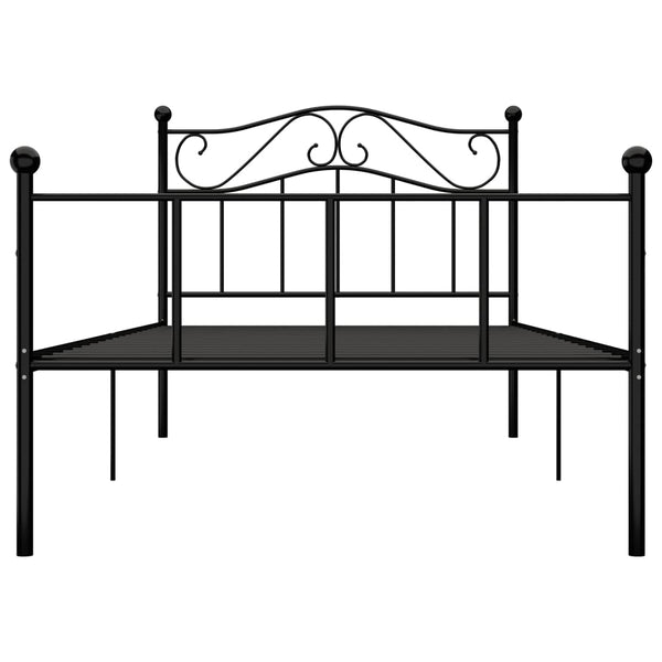 vidaXL Cadre de lit noir métal 90×200 cm