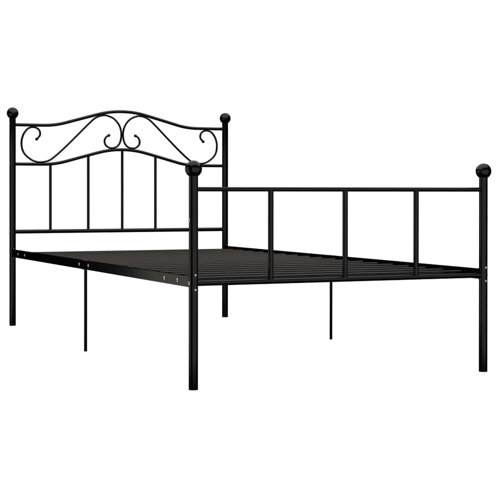 vidaXL Bed Frame Black Metal 100 x 200 cm