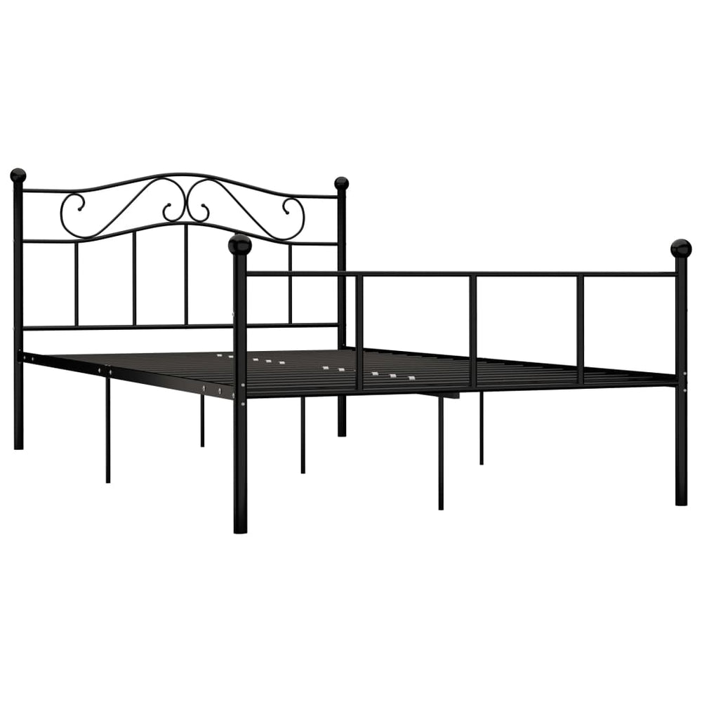 vidaXL Bed Frame Black Metal 160x200 cm