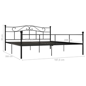 Bettgestell Schwarz Metall 180×200 cm