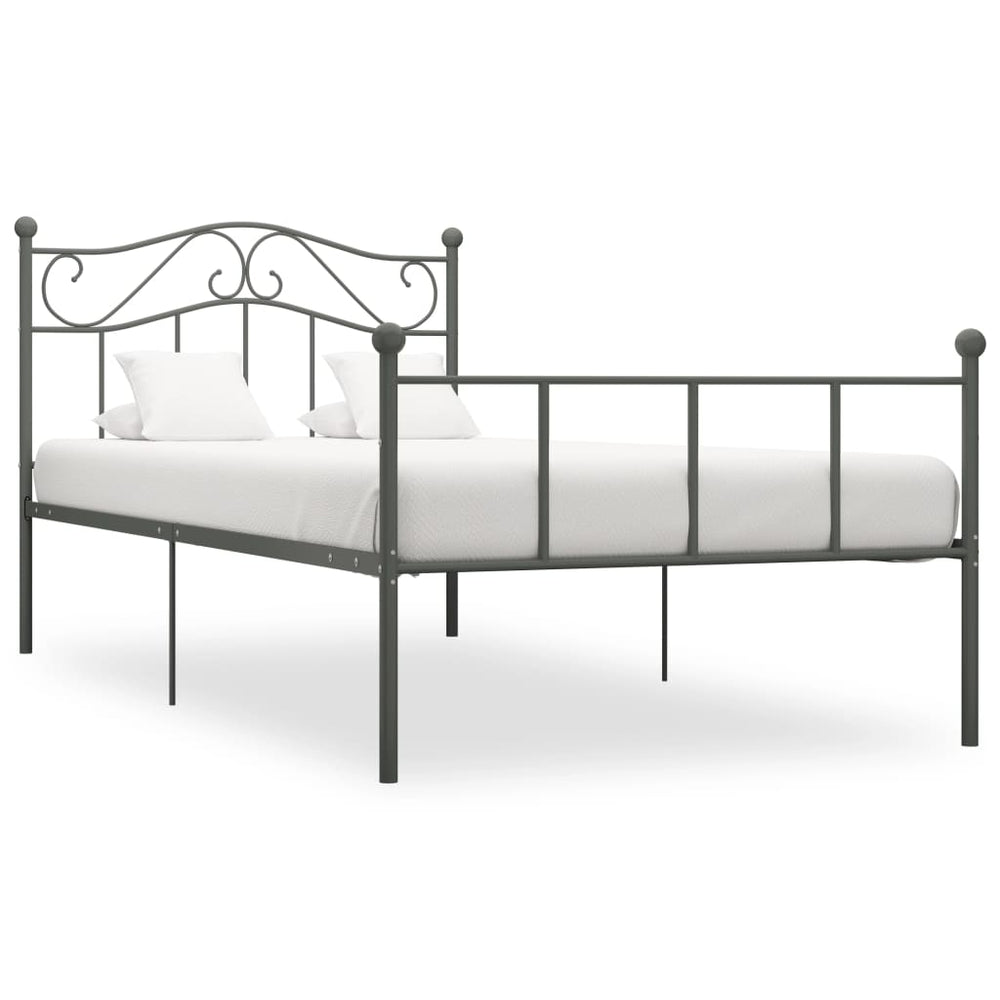 vidaXL Bed Frame Grey Metal 100 x 200 cm