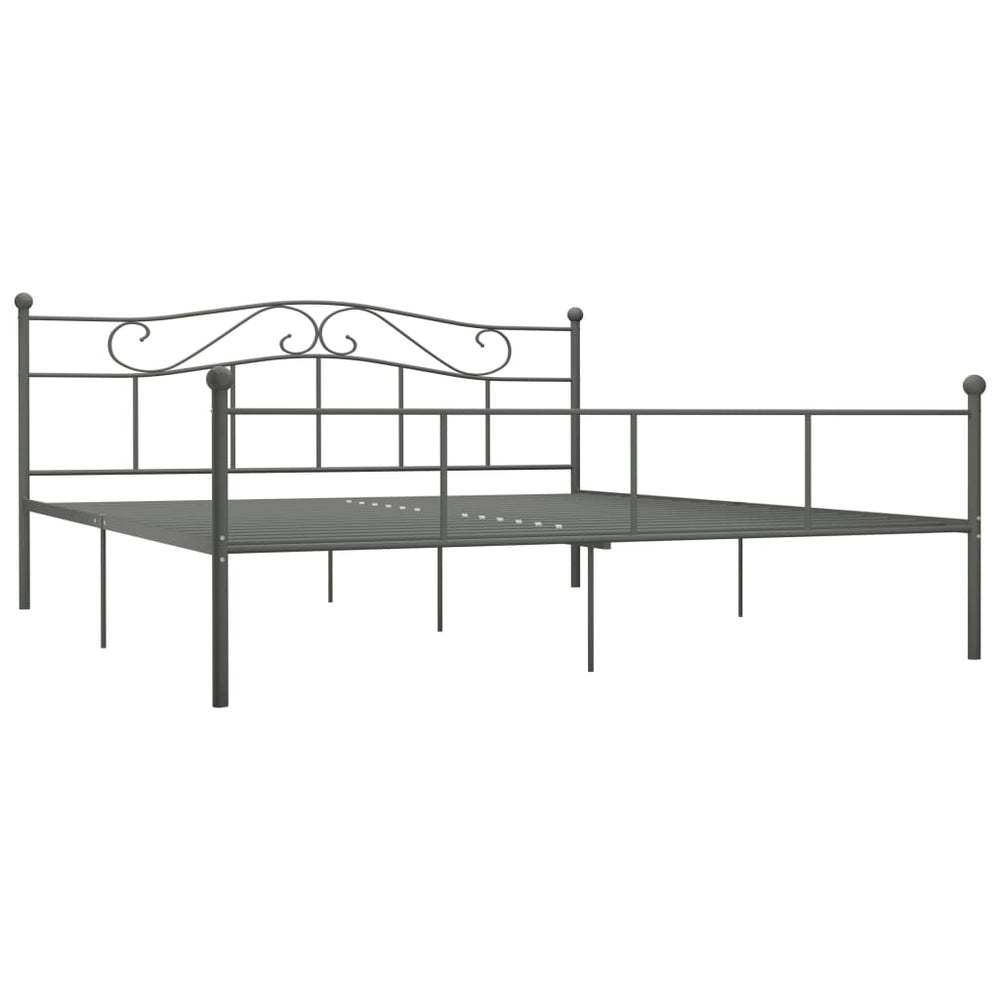 vidaXL Bed Frame Grey Metal 180×200 cm