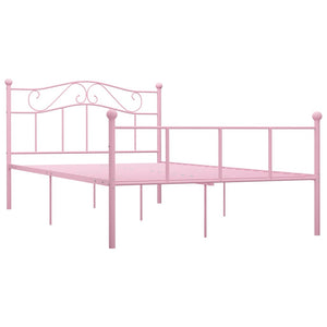 vidaXL Cadre de lit rose en métal 140x200 cm