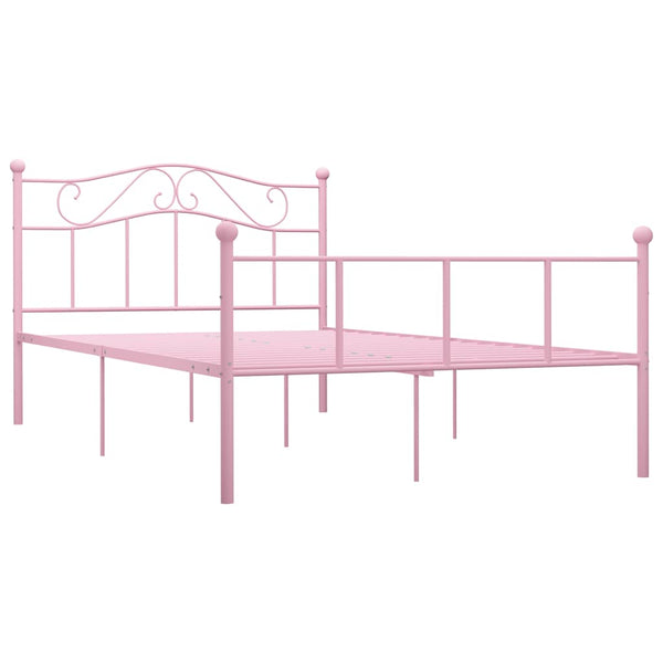 vidaXL Cadre de lit rose en métal 140x200 cm