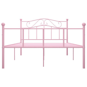vidaXL Cadre de lit rose en métal 140x200 cm